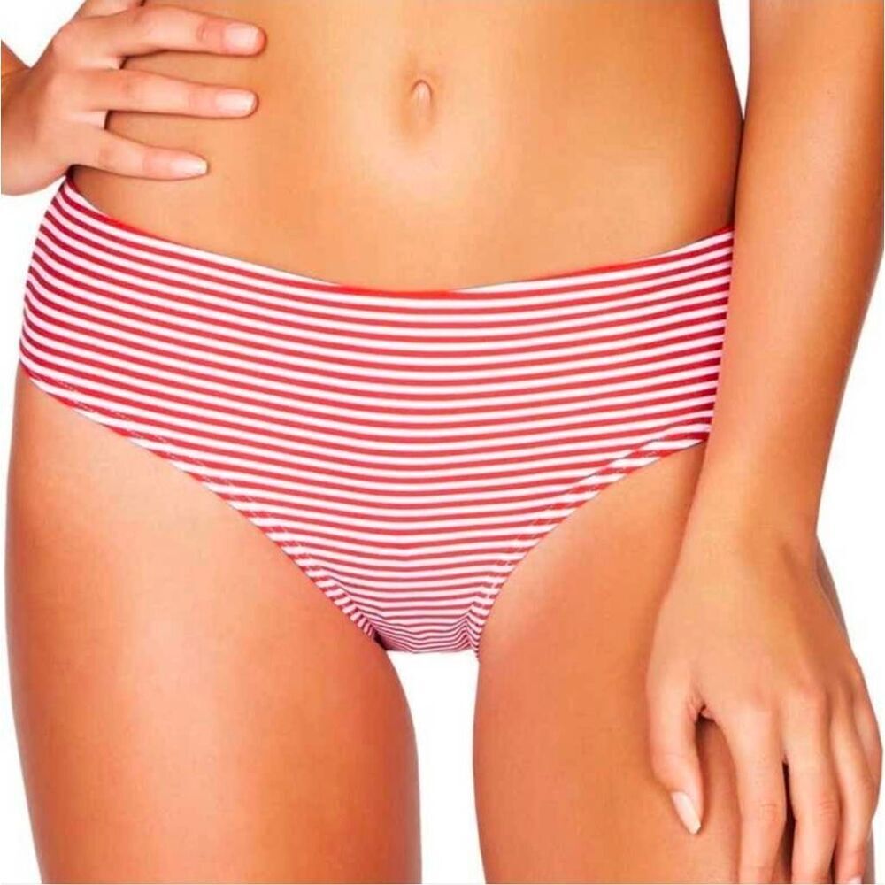 Sea Level Australia Positano Stripe Red Mid Bikini Bottom Size 8 NWT